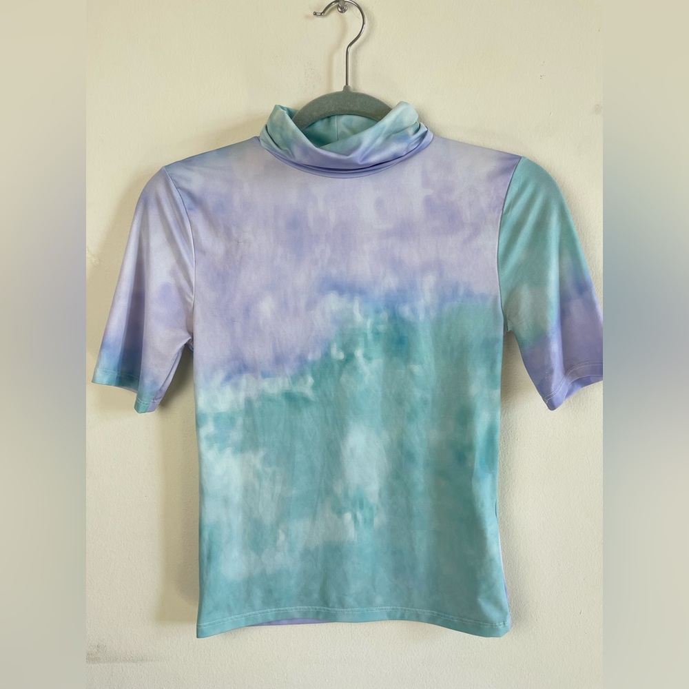 Zara Multicolor Tie-Dye Turtleneck Top